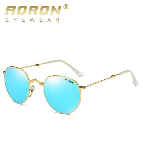 2018 AORON Round Foldable Alloy Polarized Sunglasses Women Steampunk Fashion Brand Designer Goggles Men's Classic Fold Glasses - Image 3