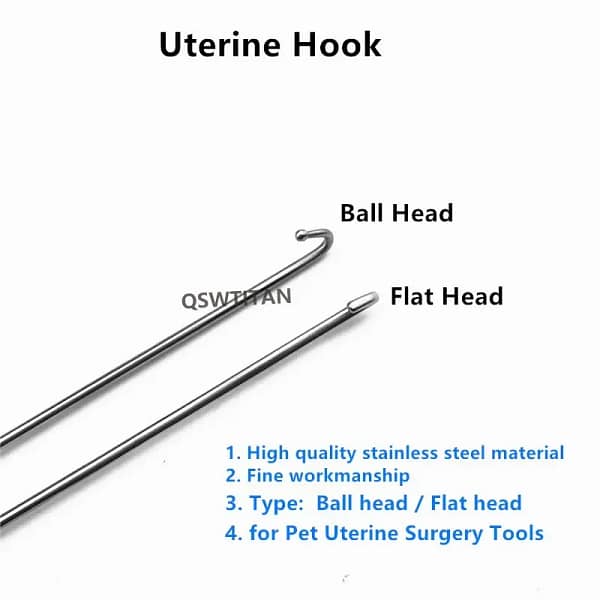 1pcs Uterine Hook Animal Ovariectomy Spay Snook Dogs Cats 170mm Veterinary Pet Orthopedic Instruments - Image 2