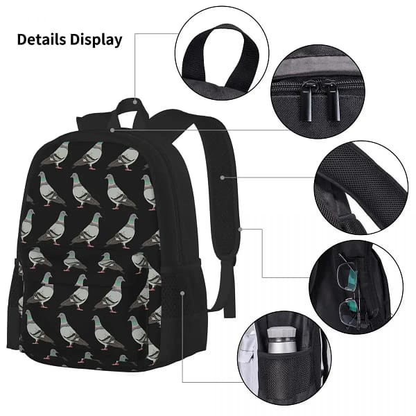 Pigeon Walk Backpacks Boys Girls Bookbag Children School Bags Cartoon Kids Rucksack Lunch Bag Pen Bag Three-Piece Set - Image 3