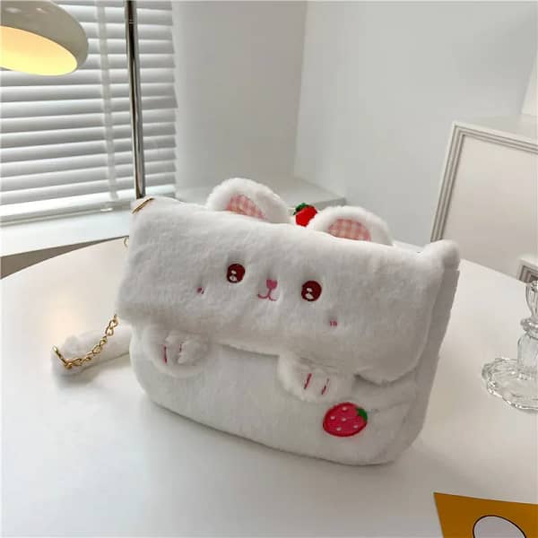 Cartoon Cute Rabbit Frog Bear Dog Plush Bag Creative Ins Kawaii Shoulder Crossbody Bag Fashion Trend Out Portable Storage Bag - Image 5