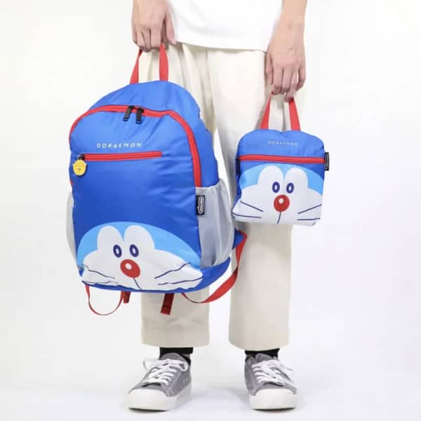 Doraemon Printed Hiking Bag Cartoon Doraemon Large Capacity Multi-compartment Foldable Backpack Portable Storage Holiday Gifts - Image 6