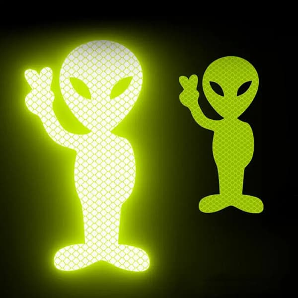 Car Warning Reflective Stickers Alien Car Decal Reflective Sticker Window Decals Funny motorcycle Stickers for Night Rain Or Fog - Image 2