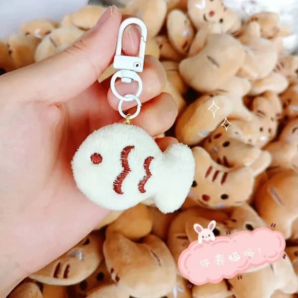 Cute Plush Toy Cat Fish Doll Squeak Keychain Fluffy Soft Stuffed Toy Backpack Bag Pendant Adorkable Gift For Kids Girlfriend - Image 4