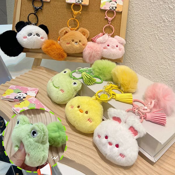 Cute Plush Doll Cartoon Keychain Backpack Pendant Animal Bag Pendants Key Ring Decoration Adult Child Doll Key Chains Gifts