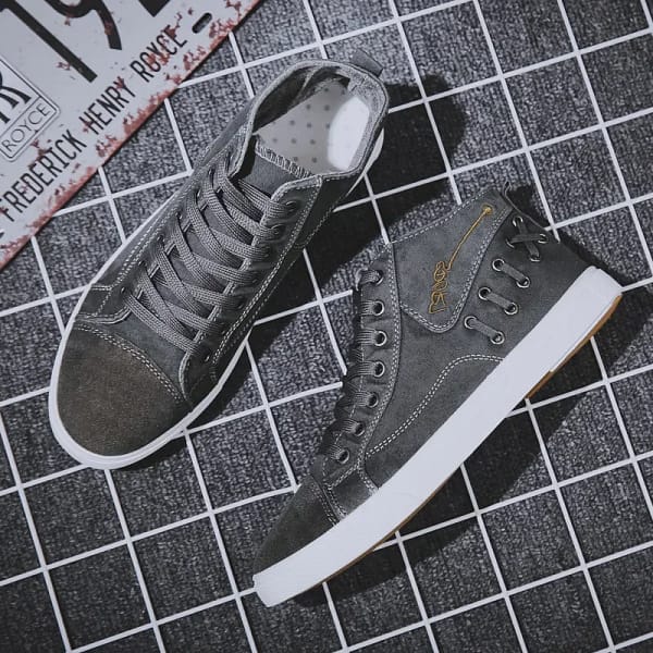 Men's Casual Shoe High Top Vulacnized Shoes Canvas Shoe for Men 2023 Male Sneakers Flats Lace-up Shoe Zapatos Hombre Zapatillas - Image 5