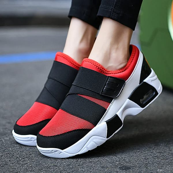 Women Tennis Shoes Breathable Hook Loop Sneakers Air Cushion Shoe Non-slip Female Height Increase Footwear Outdoor Walk Gym Shoe - Image 2