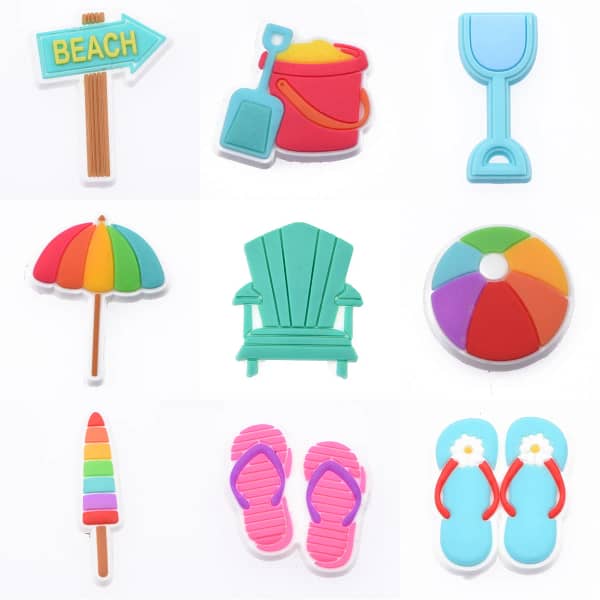 Hot Beach Pink Slipper Shoe Charms Ocean Animal Starfish Crab Shoe Decorations Colorful Umbrella Ball Bird Clog Charms Kids Gift - Image 4