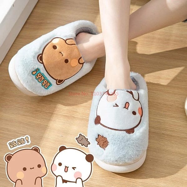 Bubu Dudu Bear Anime Plush Slipper Cartoon Couple slippers Winter Leisure Home Outdoor Anti Slip Thick Bottom Cotton Shoes Warm - Image 6