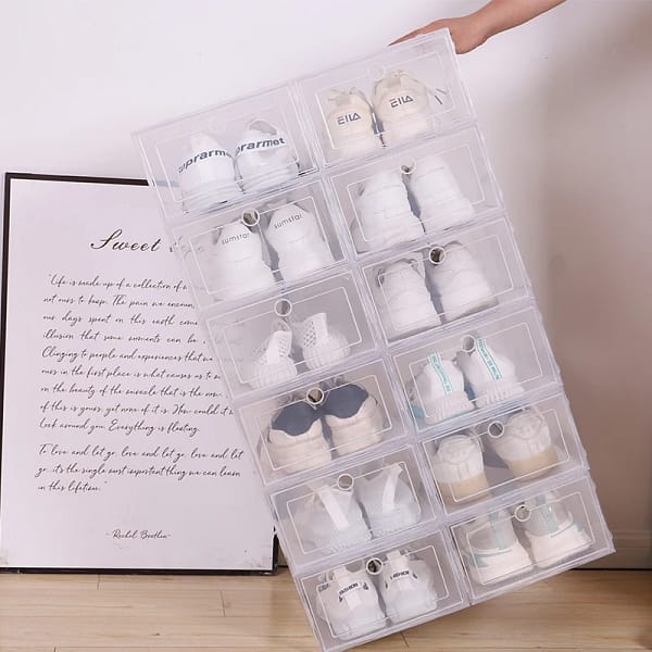 6pcs/set Antioxidant shoe cabinet High Transparent slippers sneakers storage shoes box dustproof shoe organizer box - Image 2