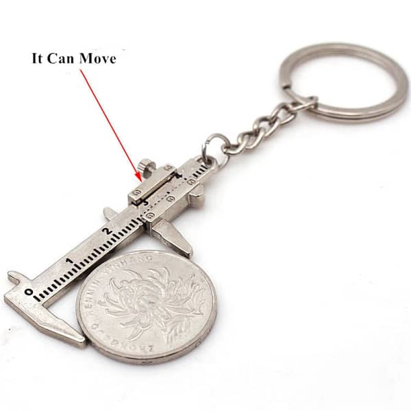 Mini Key Chain Tool Movable Vernier Caliper Ruler Sliding Key Holder Rings Keychain Tools Cool Gift Ideas for Men Women - Image 3