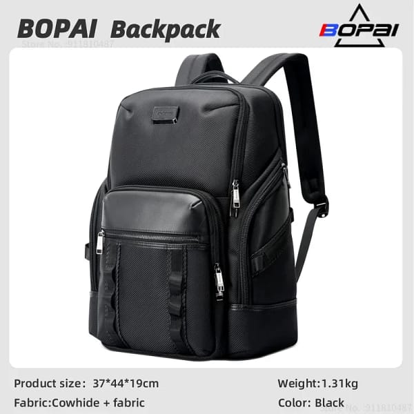 Bopai Business Men's Shoulder Bag Multifunctional Business Travel Backpack Commuting Large Capacity Computer Bag Nylon Schoolbag