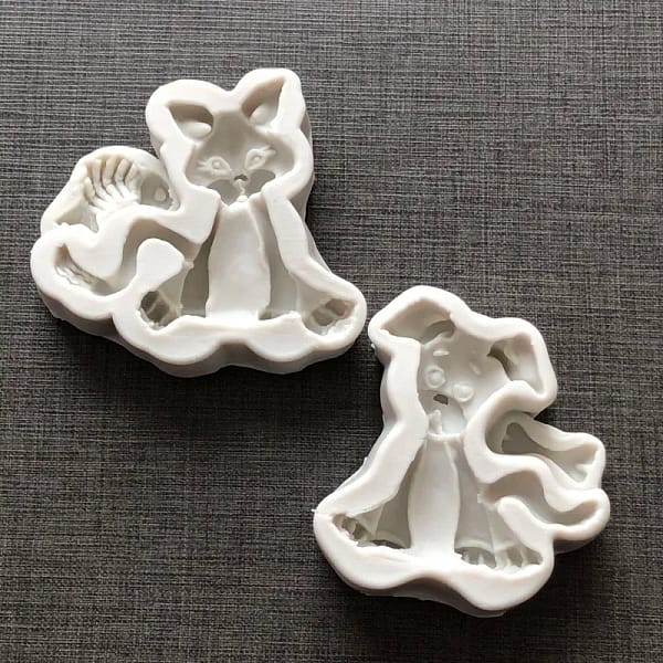 Cat Fish Dog Bone Silicone Fondant Chocolate Candy Polymer Clay Craft Cake Tool Topper Sugar Decorations Flexible Mold