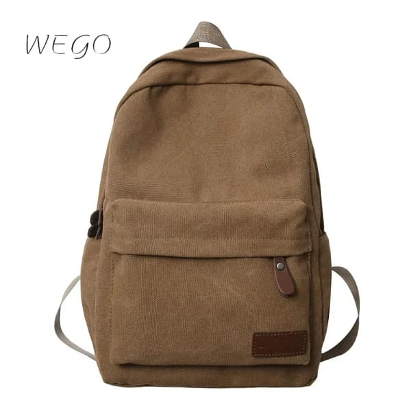 Men's Canvas Casual Backpack Fashion Trendy Simple Backpack Schoolbag for Female Students Back Pack for Teenager