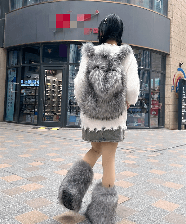 Faux Fur Backpacks for Women Kawaii Woolen Fabric School Bag Y2k Korean Travel Girls Fluffy Backpack Cute Plush Winter Schoolbag - Image 2