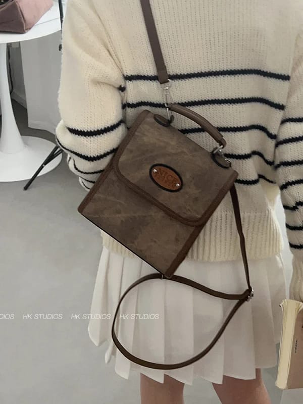 Suede Retro Shoulder Bag Female 2025 New Niche Portable Commuter Bags Fashion Trend Schoolbag Simple Leisure Cowhide Backpack - Image 5